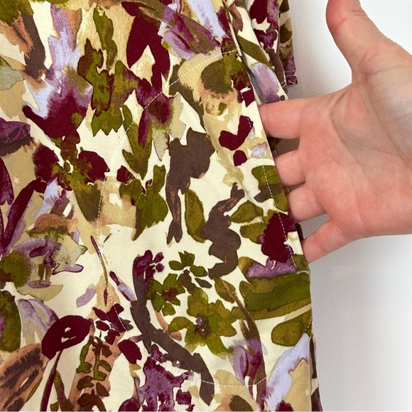 LOGO Lori Goldstein Lace Floral Flutter Sleeve Button Up V-Neck Tunic Cardigan S - Picture 8 of 10